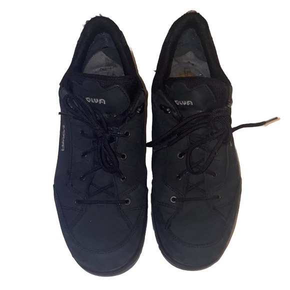 LOWA Lowa RENEGADE‎ GTX LO Black Leather Hiking Shoes Mens Size US 11 Gore-Tex - Picture 1 of 12